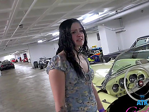 Brunette Imani Valor moans while being fingered in public - POV