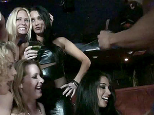 Group bang-out shoot of drunkard dames getting throbbed gonzo