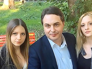 horny guy adores everything about group sex and a blowjob in the park