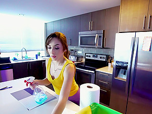 POV video of cock hungry babe Dani Blu giving head and getting dicked