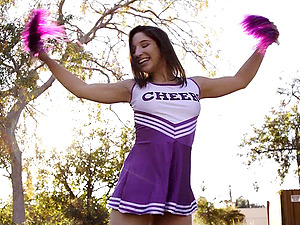 Cheerleader is brought home to suck his dick and take a ride on it